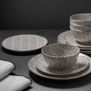Black & White Dot Stoneware, 12 Piece Set