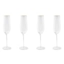 4-Piece Scalloped Champagne Flute Glass Set
