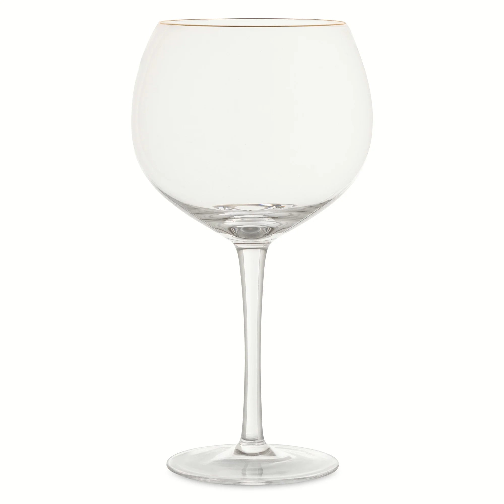 Sphere Stemmed Wine Glass with Gold Rim – Thyme&Table