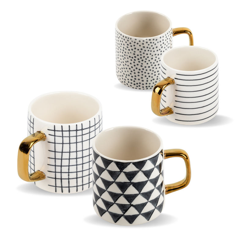Dot & Stripe Mugs, Set of 4 – Thyme&Table