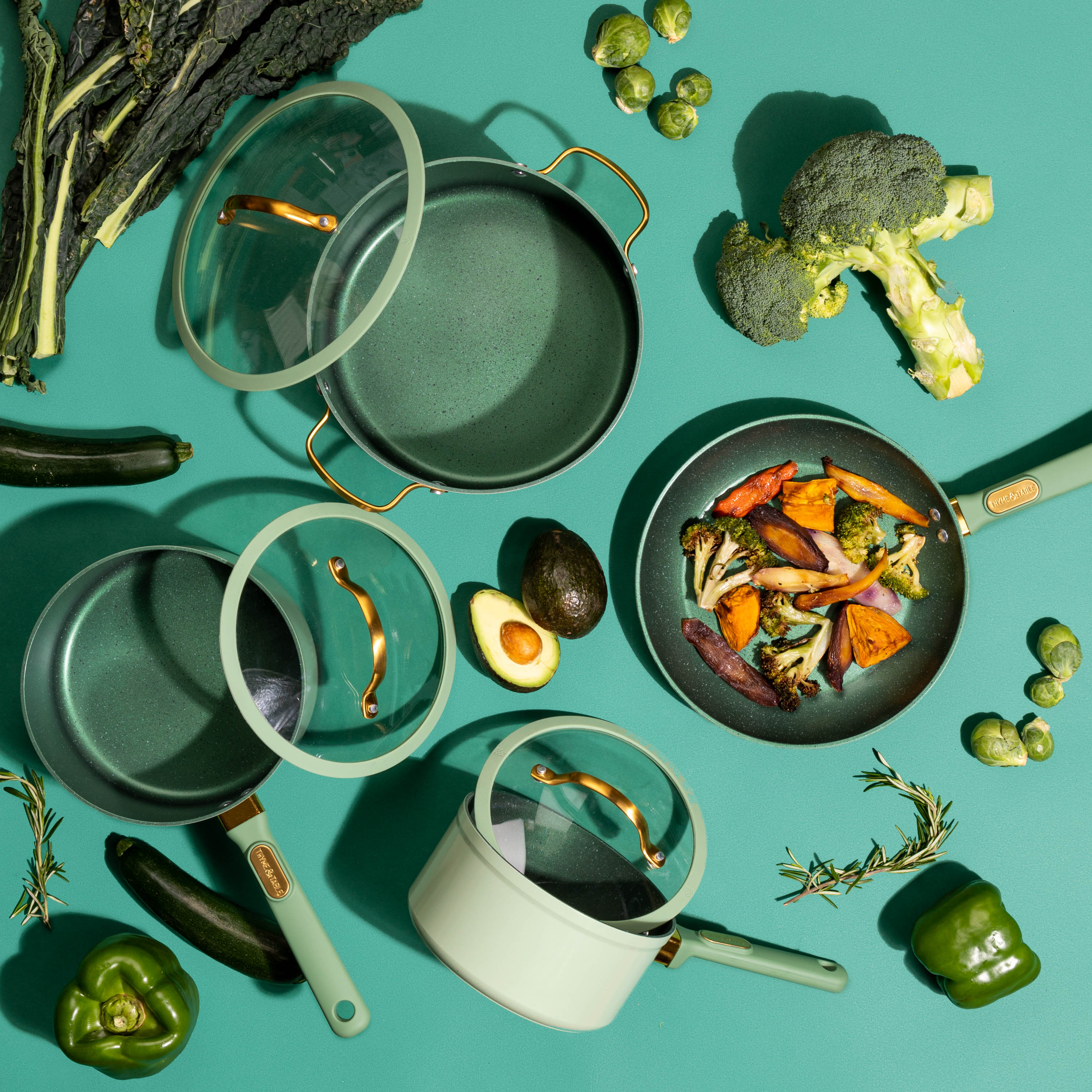 Thyme  Thyme & Table 20-Piece Knife Set - Green - Walmart.com