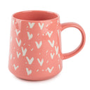 Pink & White Heart Mug, Set of 4