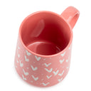 Pink & White Heart Mug, Set of 4