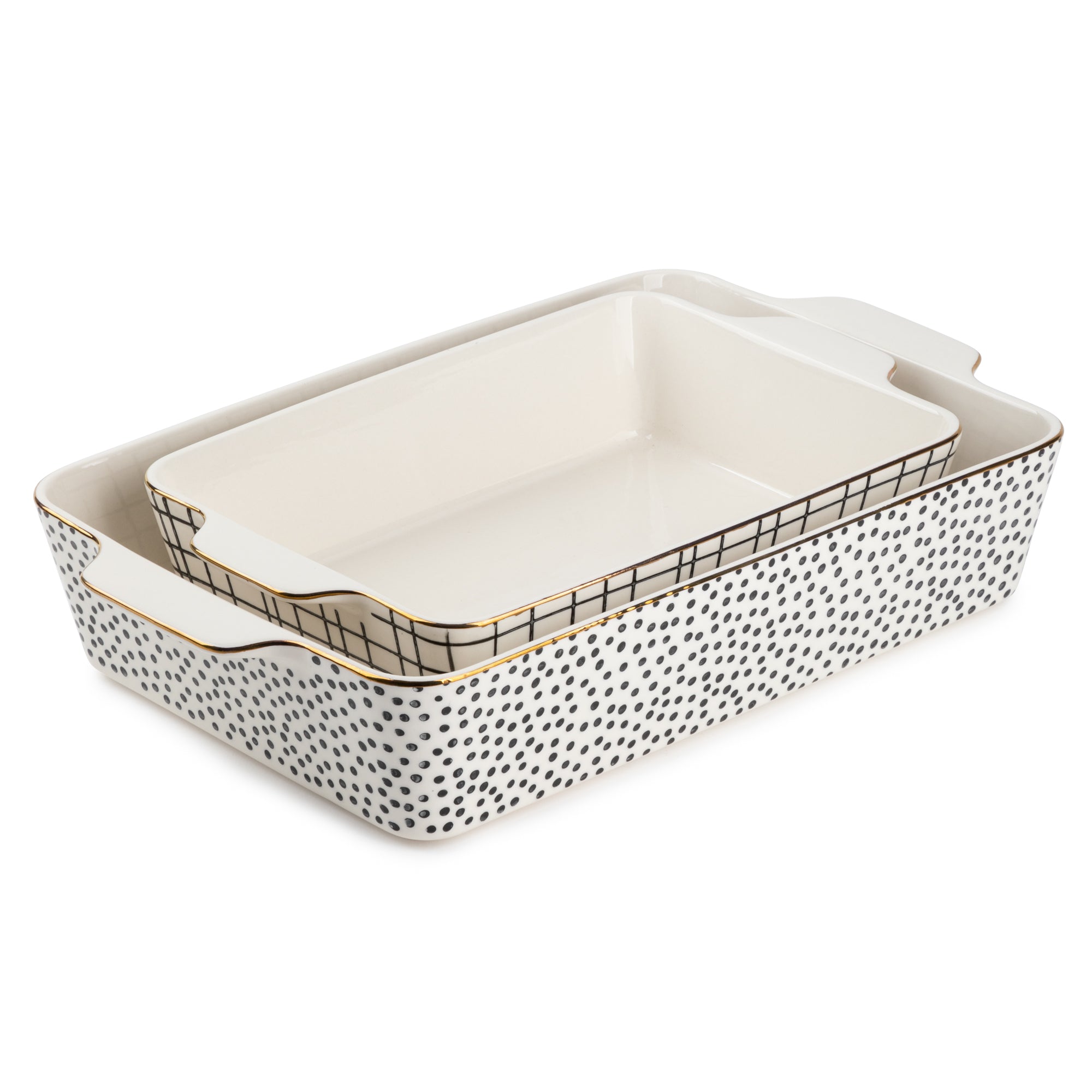 2-Piece Rectangular Dot Cross Baker Set – Thyme&Table