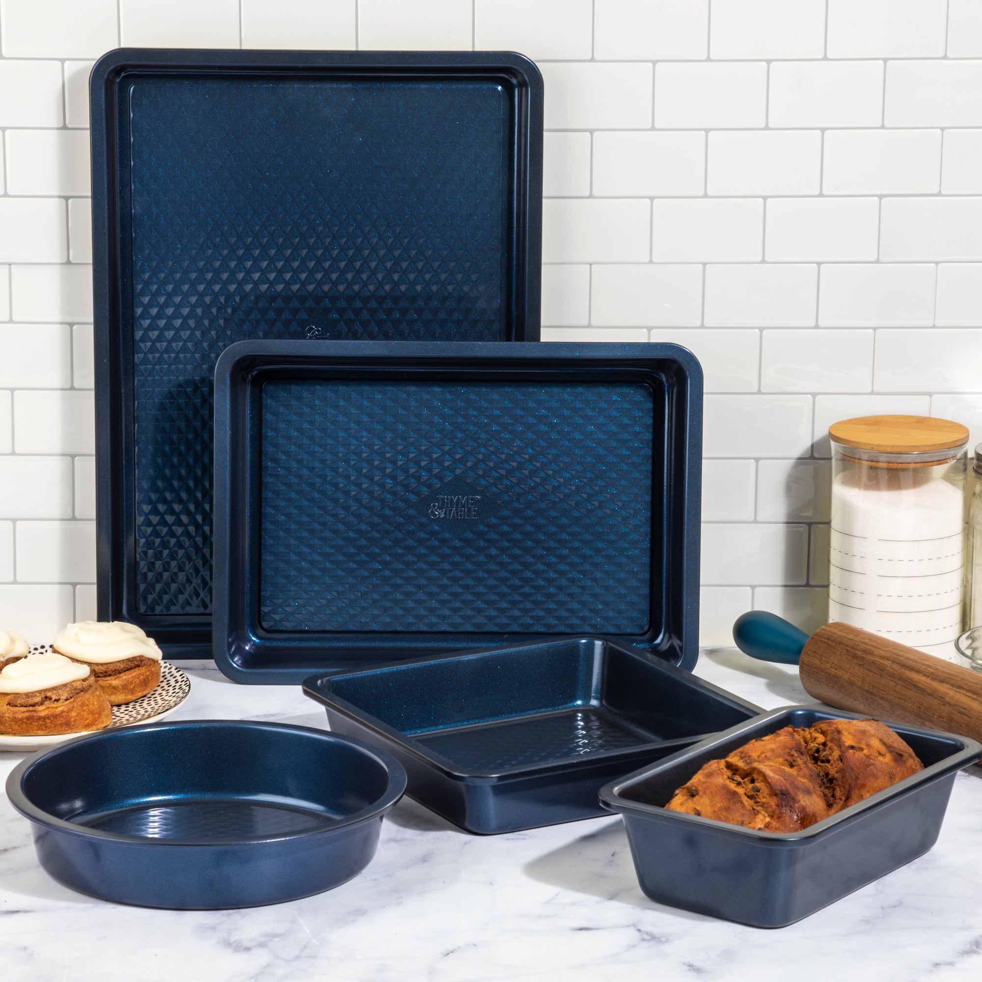 Aluminized Steel Navy 5-Pc – Thyme&Table - Main Image