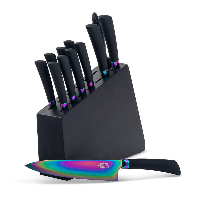 Rainbow Titanium Stainless Steel 12-Piece Kitchen Knife Set $19.49 (Reg.  $60) - $3.25/Knife with Blade Guard - Fabulessly Frugal