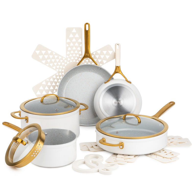 Thyme & Table,12 Piece Cookware Set, Black and Gold Speckled - Walmart.com  - Walmart.com