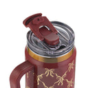 Thyme & Table 32 fl oz Stainless Steel Luna Tumbler with Handle and Dual Straw Lid, Red Bow
