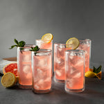 4-Piece 16oz Clear Double Wall Glass Set