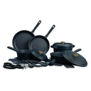 18-Piece Non-Stick Diecast Cookware & Silicone Utensil Set, Atlantic Blue