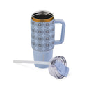 Thyme & Table 32 fl oz Stainless Steel Luna Tumbler with Handle and Dual Straw Lid, Blue Star