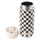Thyme & Table 22 fl oz Stainless Steel Coffee Tumbler, Cream & Black Check