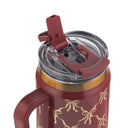 Thyme & Table 32 fl oz Stainless Steel Luna Tumbler with Handle and Dual Straw Lid, Red Bow