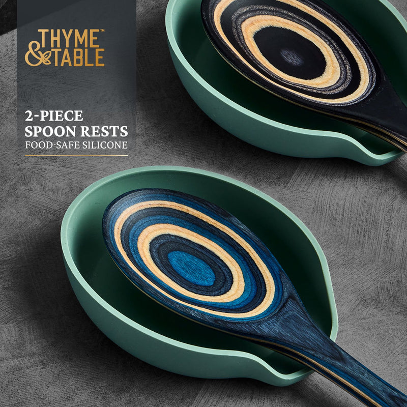 2-Pack Silicone Spoon Rest, Sage