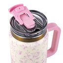 Thyme & Table 32 fl oz Stainless Steel Luna Tumbler with Handle and Dual Straw Lid, Floral