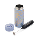 Thyme & Table 22 fl oz Stainless Steel Coffee Tumbler with Frother, Blue Floral