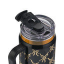 Thyme & Table 32 fl oz Stainless Steel Luna Tumbler with Handle and Dual Straw Lid, Black Bow