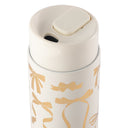 Thyme & Table 22 fl oz Stainless Steel Coffee Tumbler, Cream & Gold Bows
