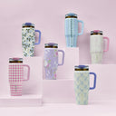 Thyme & Table 32 fl oz Stainless Steel Luna Tumbler with Handle and Dual Straw Lid, Butterfly