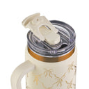 Thyme & Table 32 fl oz Stainless Steel Luna Tumbler with Handle and Dual Straw Lid, Cream Bow