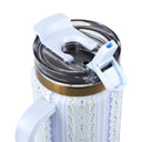 Thyme & Table 32 fl oz Stainless Steel Luna Tumbler with Handle and Dual Straw Lid, Botanical