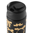 Thyme & Table 22 fl oz Stainless Steel Coffee Tumbler, Black & Gold Bows