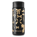 Thyme & Table 22 fl oz Stainless Steel Coffee Tumbler, Black & Gold Bows