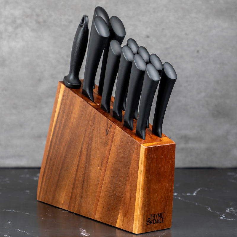 13-Piece Kitchen Slim Block Stainless Steel Knife Set