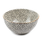 Dinnerware Black & White Dot Stoneware Round Bowl