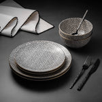 Black & White Dot Stoneware, 12 Piece Set