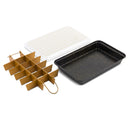 7” x 11” Nonstick Brownie Baking Pan with Pre-Cut Divider and Plastic Lid, 3-Piece Set