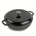 5.2 QT Enameled Cast Iron Braiser, Black