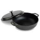 5.2 QT Enameled Cast Iron Braiser, Black