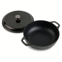 5.2 QT Enameled Cast Iron Braiser, Black