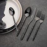 20-Piece Lumi Stainless Steel Flatware Set, Black