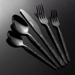 20-Piece Lumi Stainless Steel Flatware Set, Black