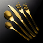 20-Piece Royal Stainless Steel Flatware Set, Gold