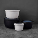 8-Piece Mixing Bowl Set, Black and Cream