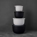 8-Piece Mixing Bowl Set, Black and Cream
