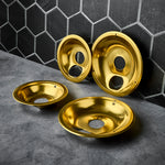 4-Piece Gold Stainless Steel Drip Pan Set