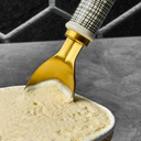 Gold Finish Ice Cream Scoop with Ceramic Cross-Hatch Handle