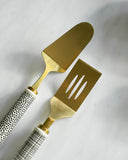 Stainless Steel Brownie Server with Ceramic Cross Hatch Handle