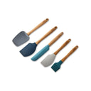 5-Piece Silicone Utensil Set with Beechwood Handles