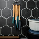 5-Piece Silicone Utensil Set with Beechwood Handles