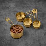 4-Piece Gold Stainless Steel Measuring Cup Set