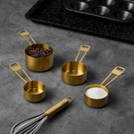 4-Piece Gold Stainless Steel Measuring Cup Set