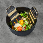 2-Piece Pakka Wood Salad Hand Set, Black