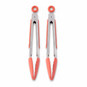 2-Pack Silicone Mini Tongs, Coral
