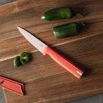 3.5" Paring Knife with Protective Sheath, Coral