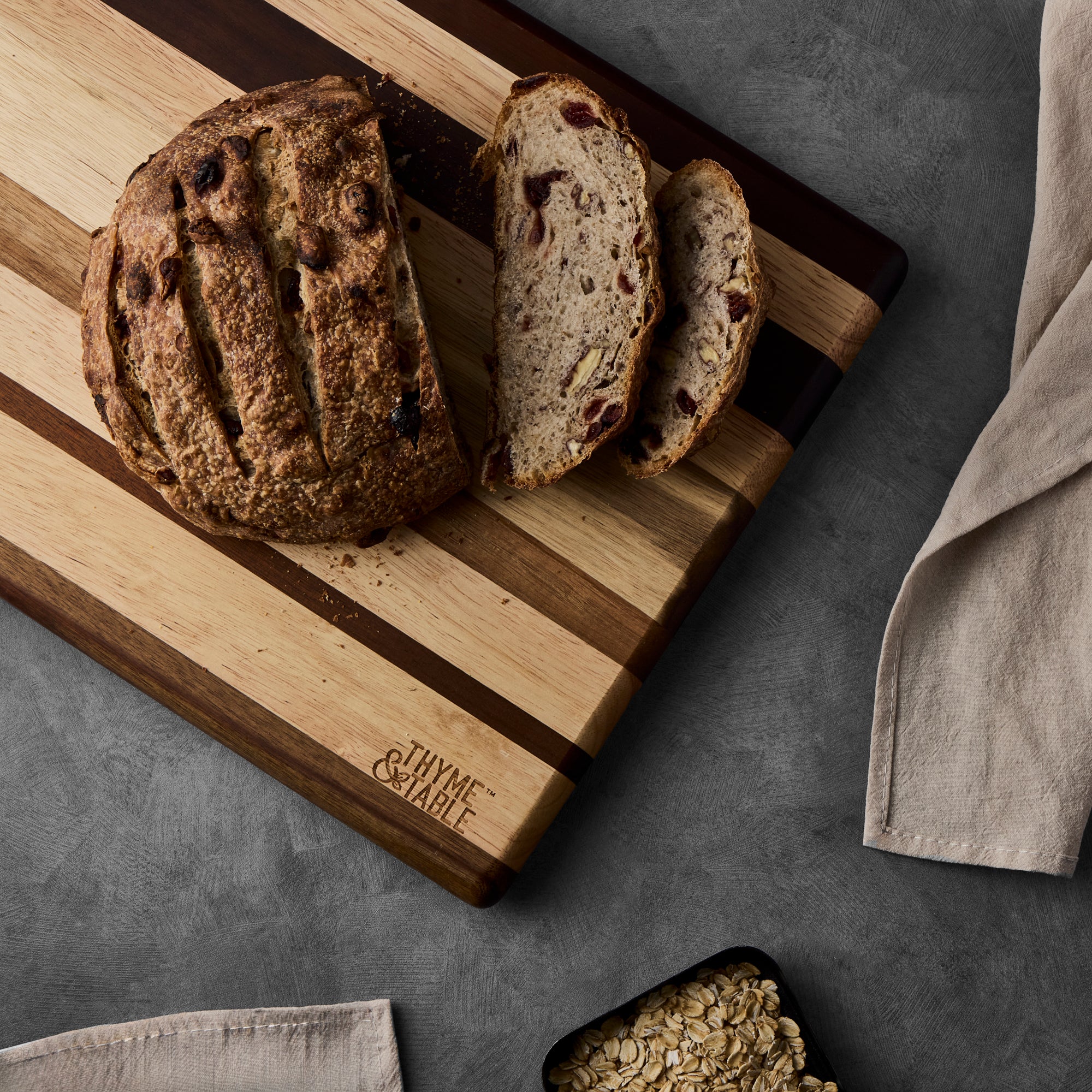 18x12 Multi-Wood Butcher Block with Non-Slip Silicone Feet